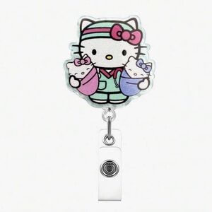 Hello Kitty Nurse Badge Reel – Retractable ID Holder Labor & Delivery NICU    C3